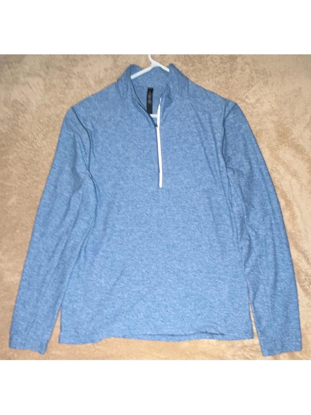 lululemon athletica Men's Heather Blue Quarter-Zip Pullover